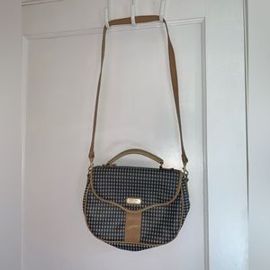 Vintage Carryland Blue and Black Plaid Purse